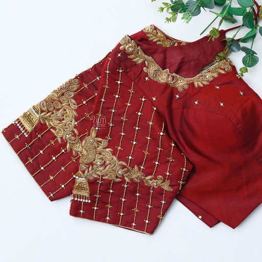 A pop of culture in the perfect bridal blouse Stitching