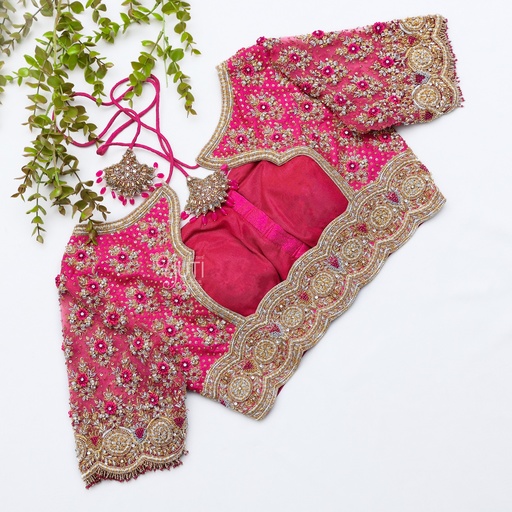 Behold the pink & white golden floral masterpiece Stitching