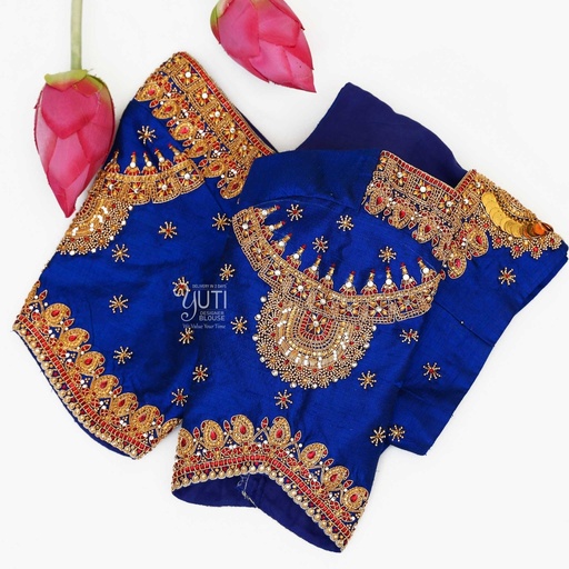 Blue kemp bridal blouse Stitching