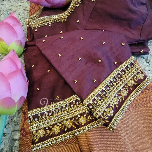 Brown Border Design Stitching