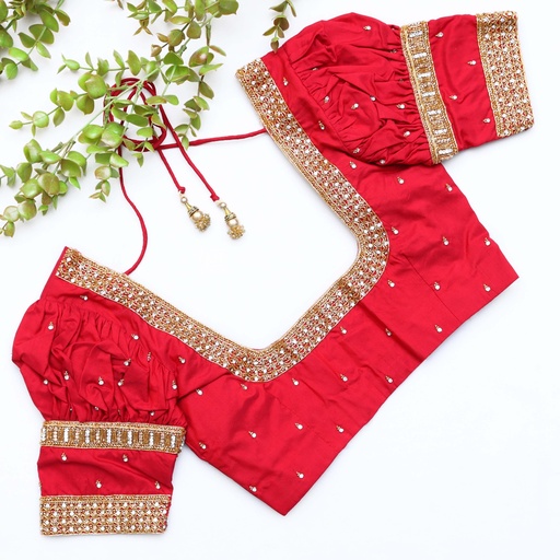 Celebrating love and elegance with this stunning red bridal blouse Stitching