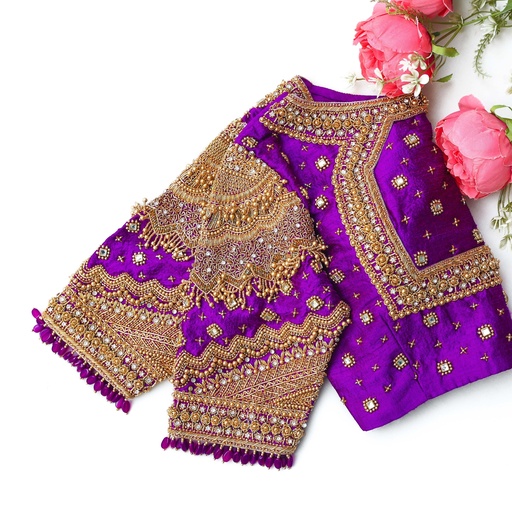 Dark Magenta embroidery blouse Stitching