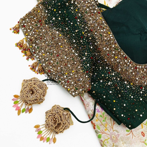 Dark green Heavy stardust Stitching