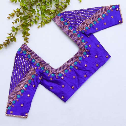 Blue Checks Design Stitching