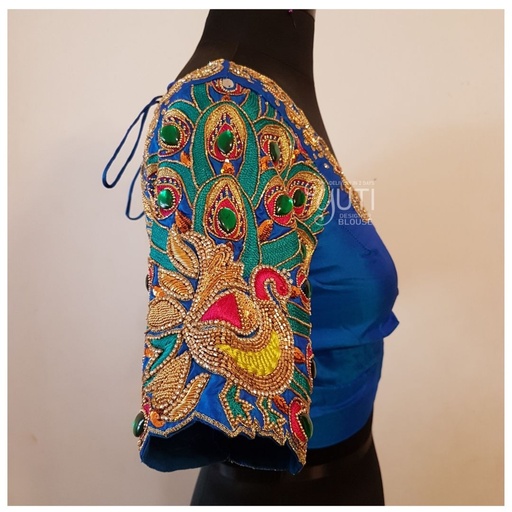 Blue peacock design Stitching