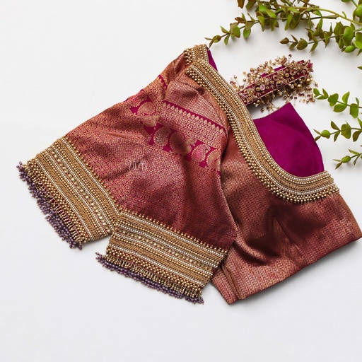 Deep Brown bridal blouse. Stitching