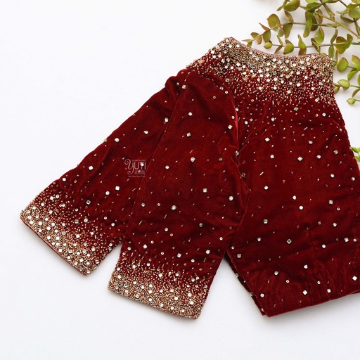 Deep Brown embroidery blouse Stitching