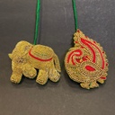 Elephant and peacock  tassel Stitching
