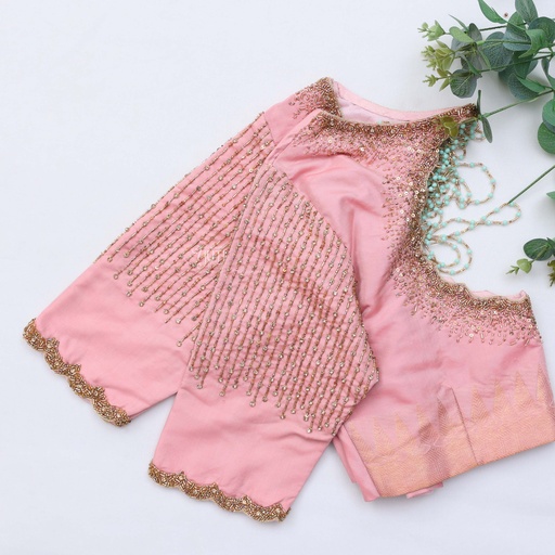 Faded Pink hand embroidery blouse Stitching