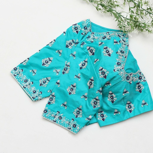 Feeling blue but in the best way with this stunning chill hand embroidery blouse Stitching