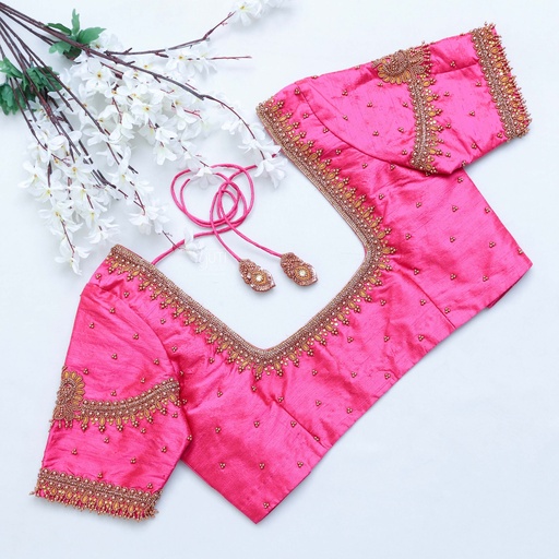 French Rose Bridal Blouse Stitching