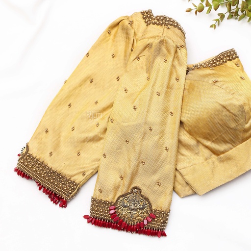 Gold Embroidery bridal blouse Stitching