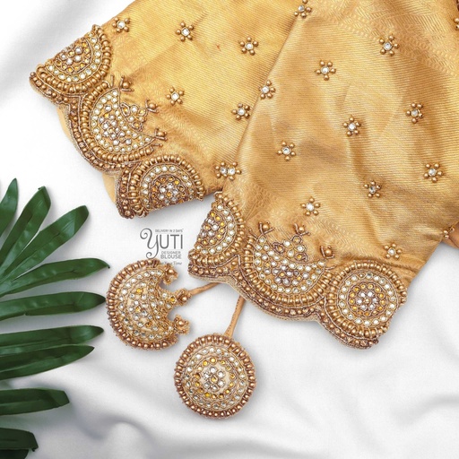 Golden sun and moon bridal blouse Stitching