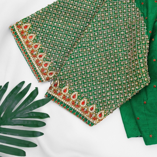 Green Kemp Checks Design Stitching