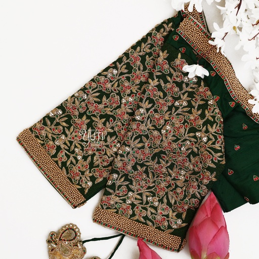 Green Kemp Zardosi design Stitching