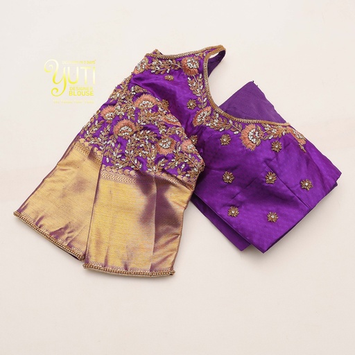 Elevate your wardrobe with this stunning deep purple embroidery blouse