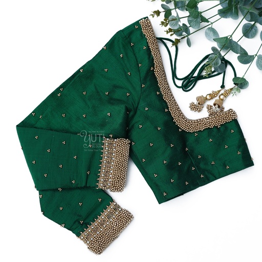 Green Traditional bead design Stitching