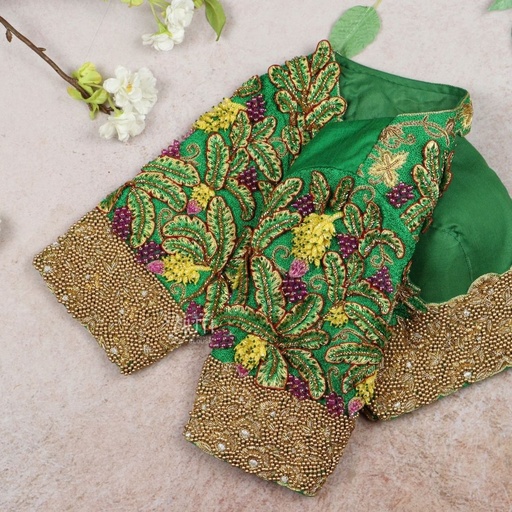 Green Valaimaram Bridal Blouse Stitching