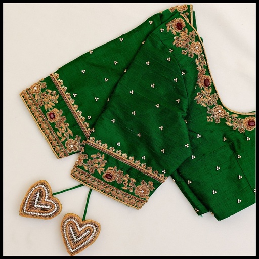 Green floral design  Stitching