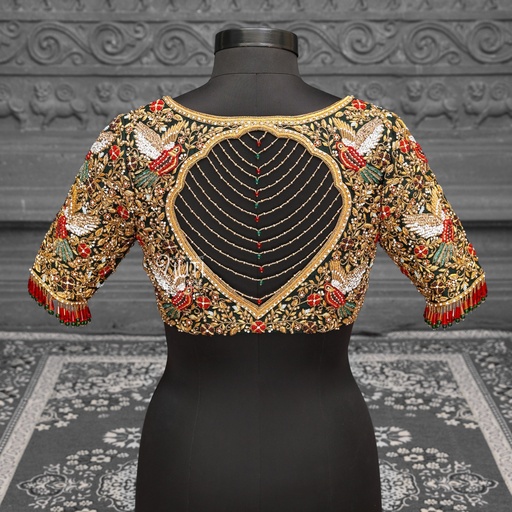 Heavy Embroidery Bridal Blouse with the fusion of patterns Stitching