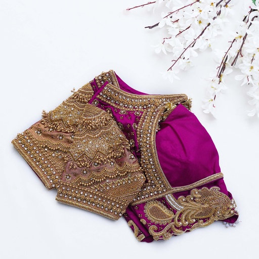 Introducing our exquisite Purple embroidery blouse Stitching