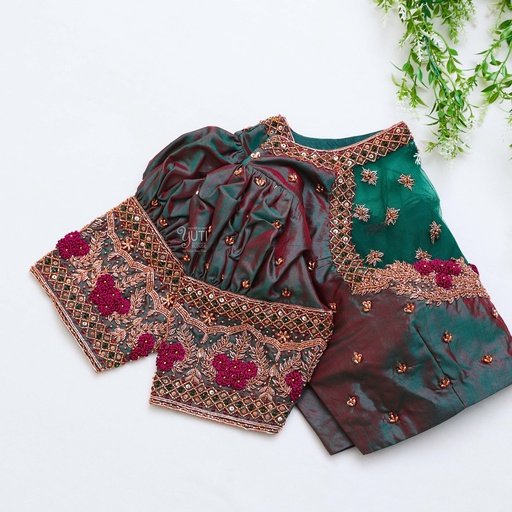 Introducing our exquisite Rose Ebony embroidery blouse Stitching