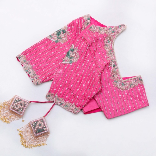 Introducing our stunning Cerise Pink embroidery blouse! Stitching
