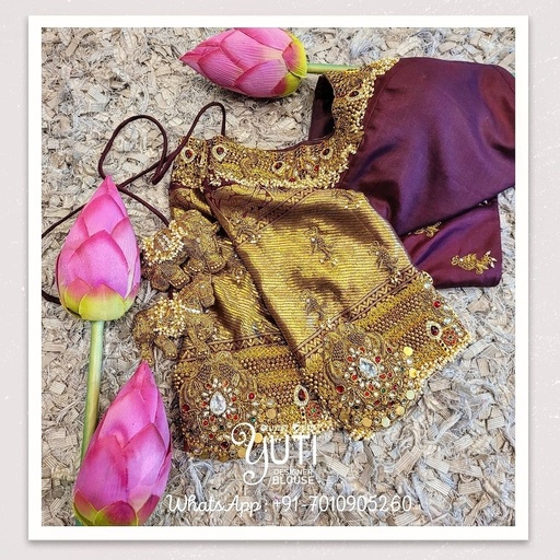 Jewel design bridal blouse Stitching