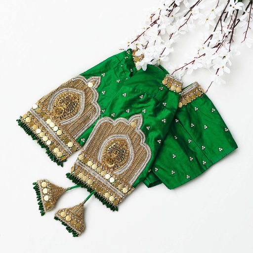 Kaitoke Green embroidery blouse Stitching