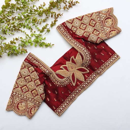 Loving this striking Falu Red Bridal Blouse Stitching