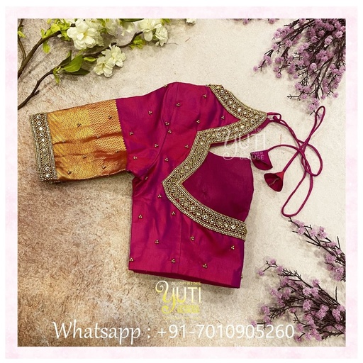 Magenta Kundan Design  Stitching