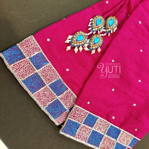 Magenta checked design Stitching