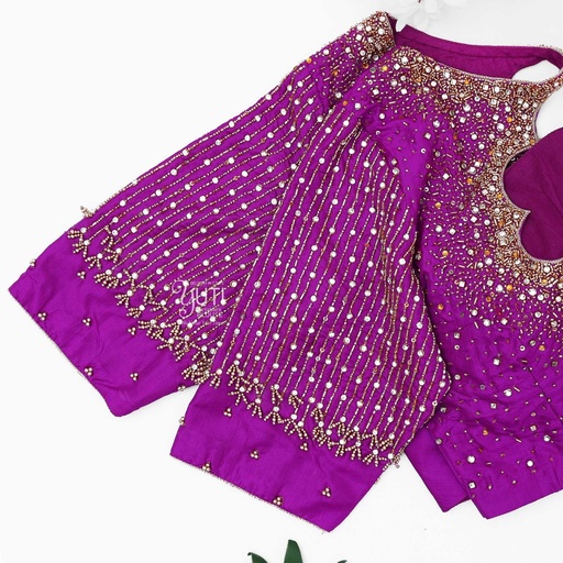 Magenta vertical line stardust bridal Stitching