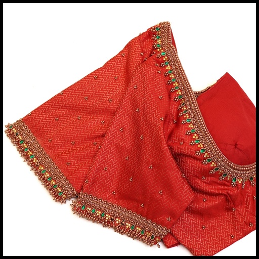 Maroon Bead Hanging Design Stitching