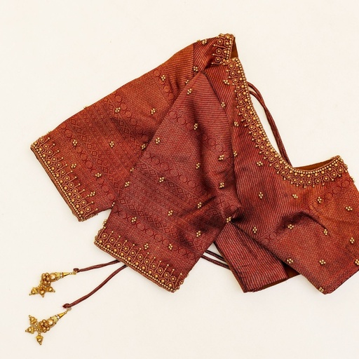 Maroon Beads Design Stitching