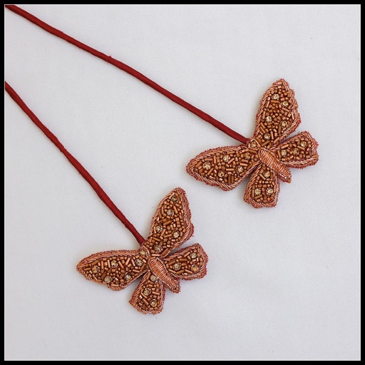 Maroon Butterfly Tassel  Stitching