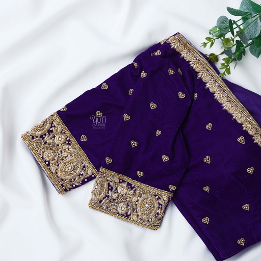 Midnight Purple hand embroidery blouse Stitching