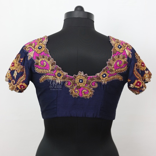 Navy blue aari work blouse | SIZE 32(adjustable up to 28- 34) Stitching