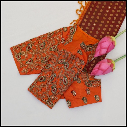 Orange Mango Motifs Design Stitching