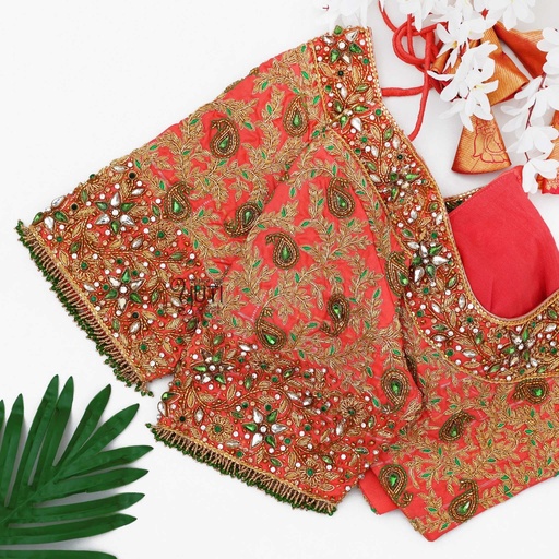 Orange mango bridal blouse Stitching