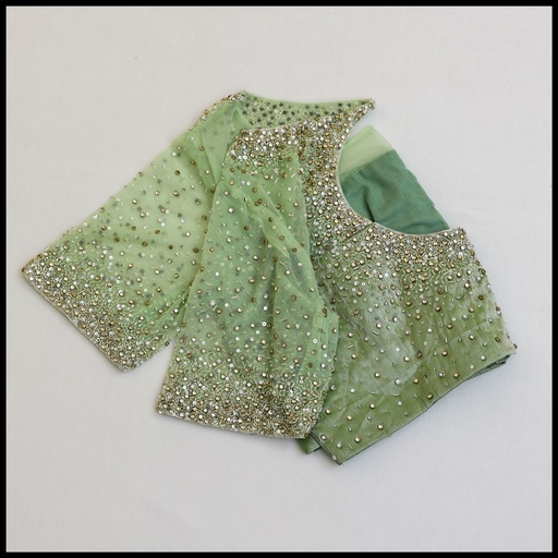 Pastel Green Star Dust Design  Stitching