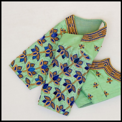 Pastel Green cut work Design  Stitching