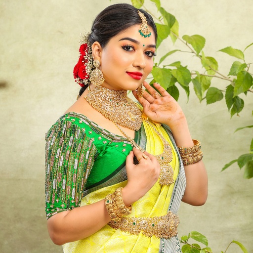 Perfect green embroidery open back bridal blouse Stitching