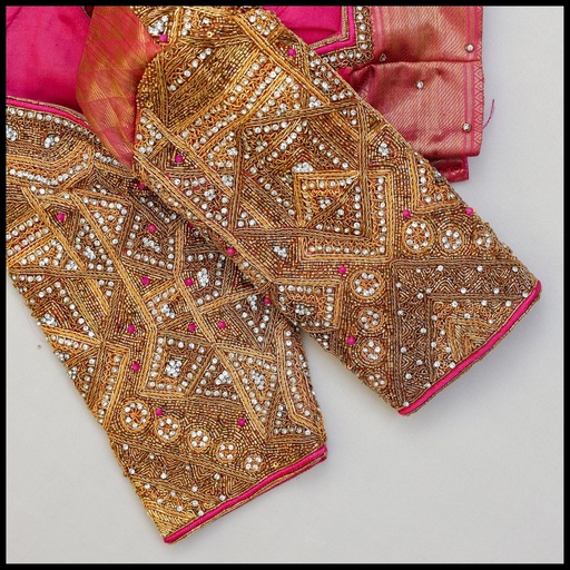 Pink Abstract geometric design Stitching