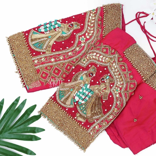 Pink Bride and Groom bridal blouse  Stitching