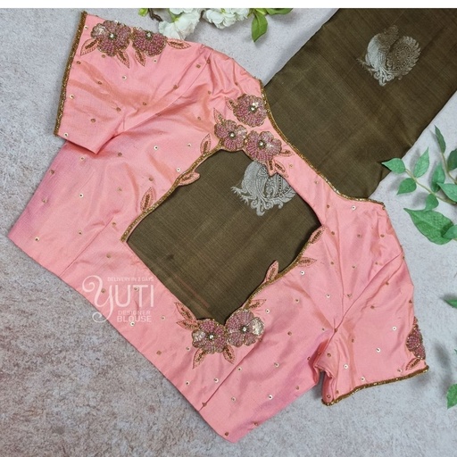 Pink Floral Design Stitching