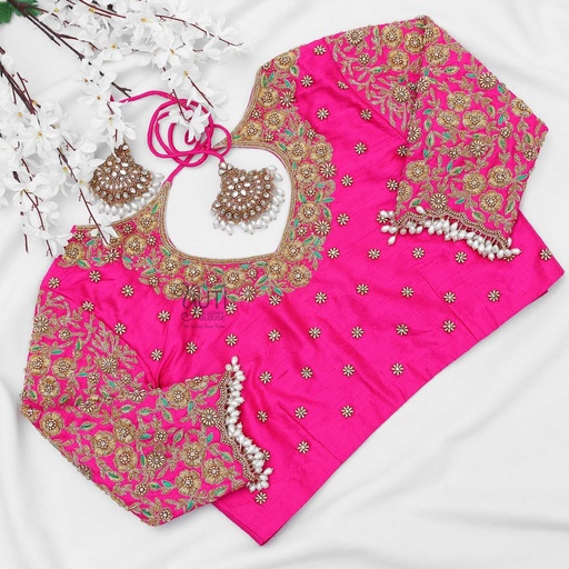 Pink Floral design Stitching