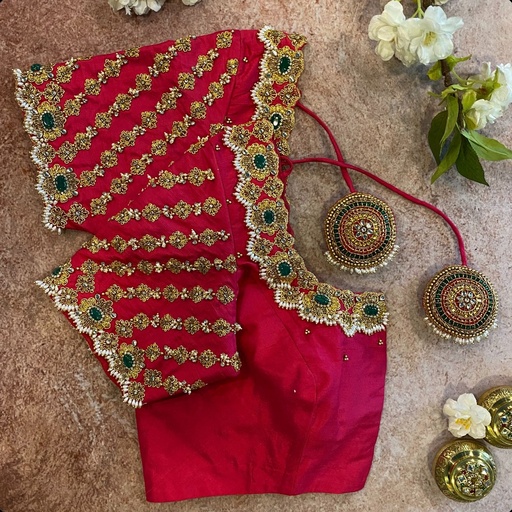 Pink Gem Stone with Kemp Design Stitching