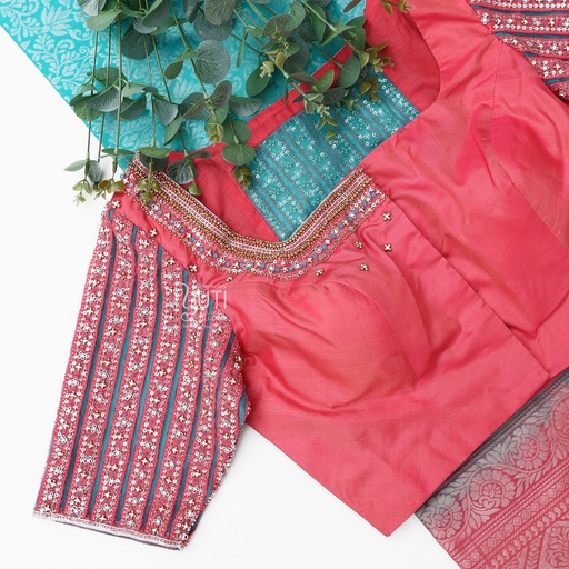 Pink Line cutwork design Stitching