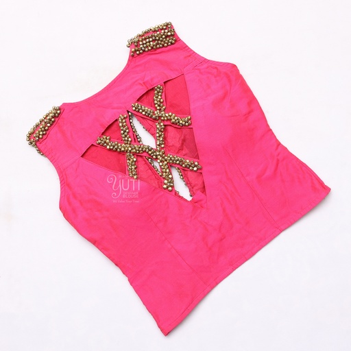 Pink Pattern Aari Work Bridal Blouse Design | SIZE 32 (adjustable up to 28 - 30) Stitching